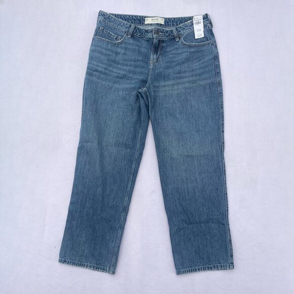 NWT Hollister Low-Rise Medium Wash Loose Jeans Size 14S/32W Baggy Oversized - Picture 1 of 7